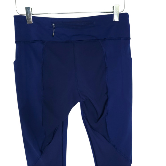 Lululemon Pace Rival Crop Leggings 8 Blue Mesh Panels Wicking Pockets - Picture 5 of 10